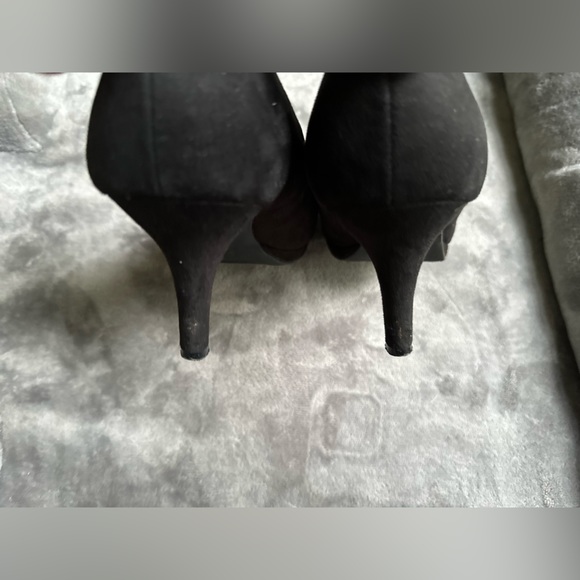 Kelly & Kathie Black Bow-Tie Suede Heels - Picture 7 of 11